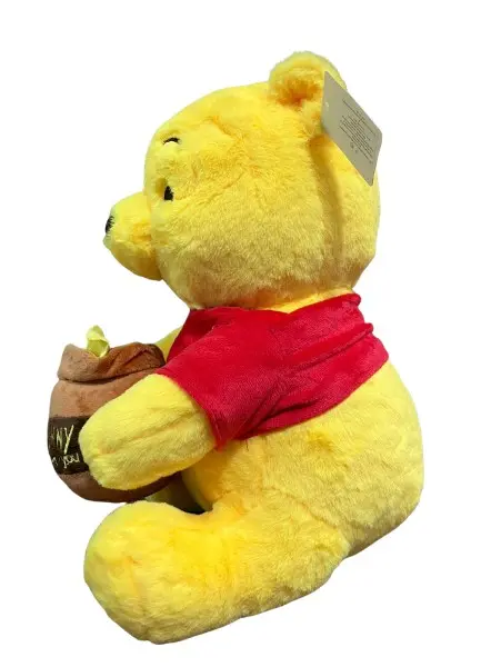 Peluche Winnie Pooh clásico con suéter rojo y tarro de miel - Brinda abrazos reconfortantes y decora habitaciones infantiles