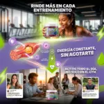 Set x2 frascos de creatina en gomitas sabor uva de Zupi Prime sobre fondo violeta con deportista y oficina