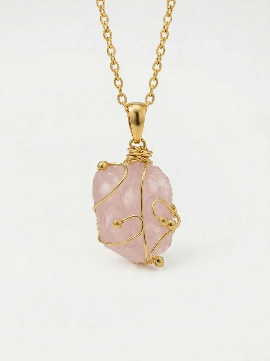 Kit de joyería artesanal de cuarzo rosa para mamá - Demuestra tu amor incondicional con este regalo especial