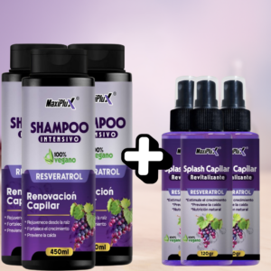 Combo shampoo y splash con resveratrol x3