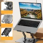 Soporte Plegable para Notebook de Acero al Carbono con Ventilador - Reduce el calor del equipo y mejora tu postura al trabajar - Imagen 2
