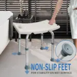 Silla para ducha ortopédica ajustable de aluminio - Brinda estabilidad y seguridad durante el baño diario