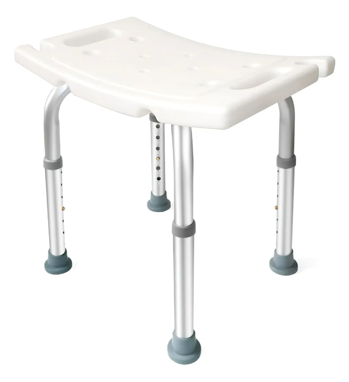 Silla para ducha ortopédica ajustable de aluminio - Brinda estabilidad y seguridad durante el baño diario