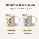 Set x2 Pocillo decorativo de cerámica con diseño de oso - Decora tus espacios mientras disfrutas de tus bebidas favoritas