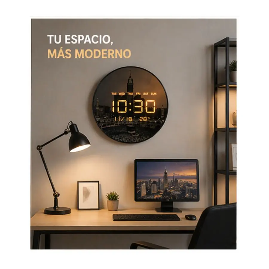 Reloj Digital Led 3D Decorativo Pared - Imagen 4