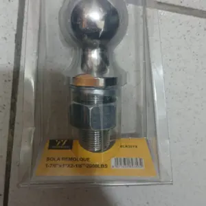 Bola de enganche para remolque en acero cromado de 1-7/8 pulgadas con vástago roscado de 2 pulgadas