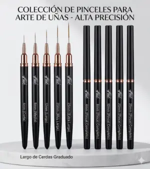 Pinceles Lainer Set X 5 con Tapa
