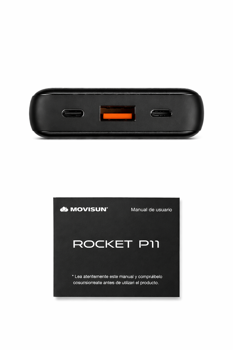 Powerbank Movisun Rocket P11 10000 mAh cargador portátil compacto - Garantiza energía continua para tus dispositivos móviles durante todo el día