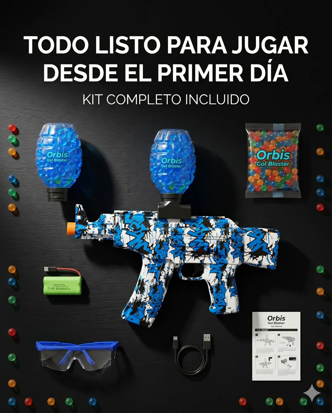 Pistola de hidrogel eléctrica Splatter Ball Blaster para niños - Disfruta juegos activos al aire libre con munición ecológica biodegradable - Imagen 5
