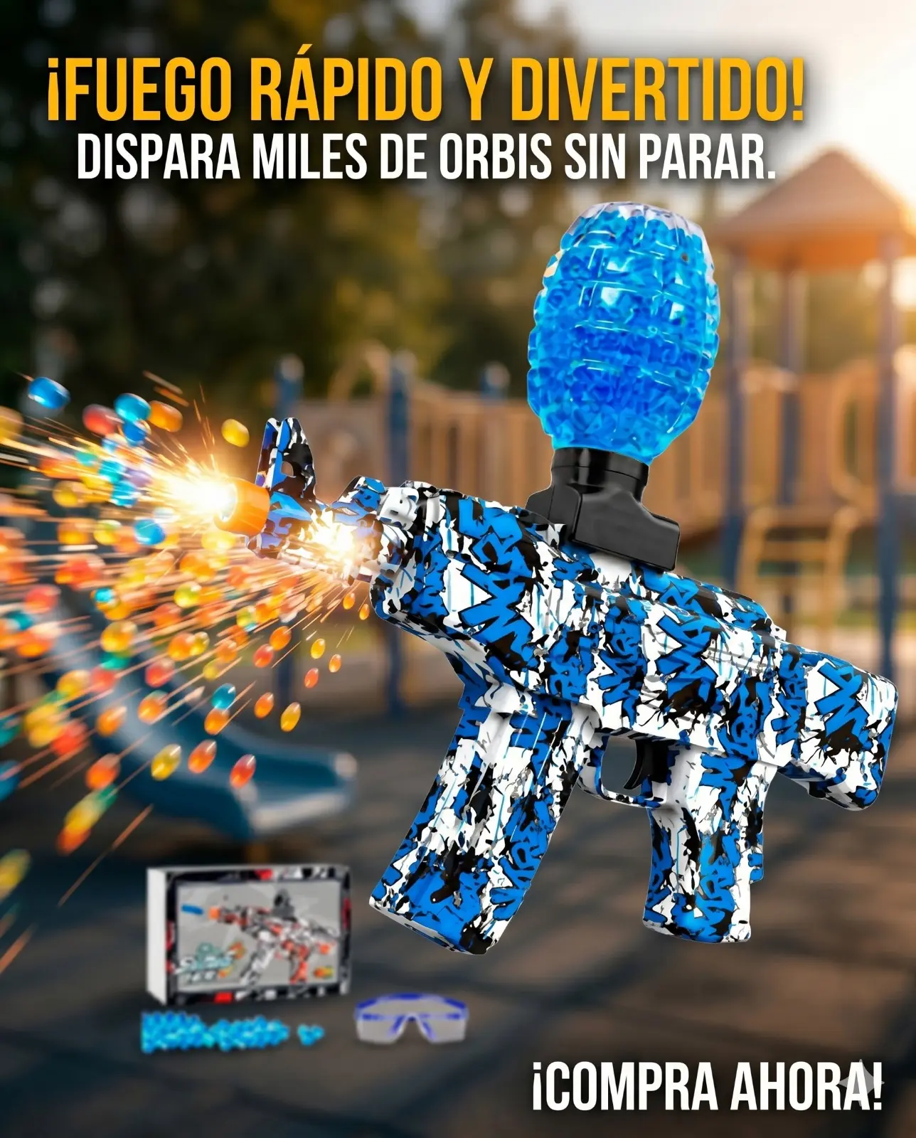 Pistola de hidrogel eléctrica Splatter Ball Blaster para niños - Disfruta juegos activos al aire libre con munición ecológica biodegradable - Imagen 3