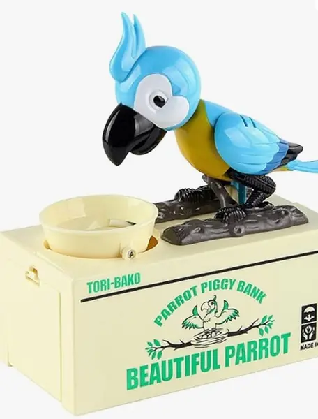 Alcancía electrónica loro roba monedas interactiva - fomenta el hábito del ahorro infantil de forma divertida