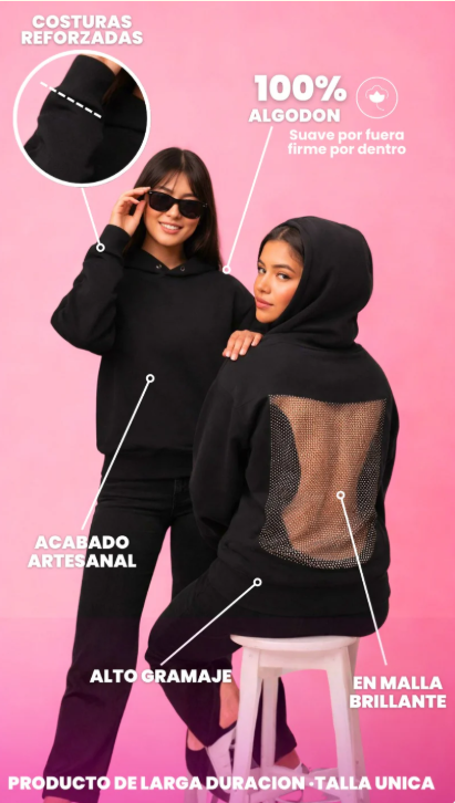 Buzo oversize en malla con diseño urbano - Expresa tu estilo moderno con total comodidad