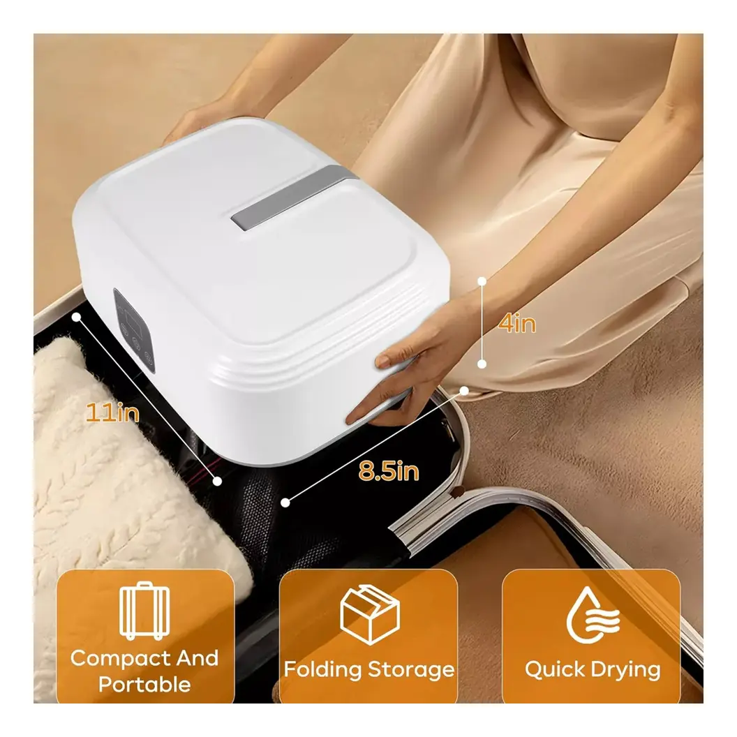 Secadora de Ropa Portátil Eléctrica Plegable con Luz UV y Temporizador