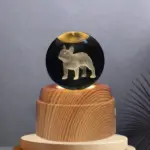 Set x2 Lámpara esfera giratoria con diseño de bulldog francés - Ilumina tus espacios con una atmósfera relajante