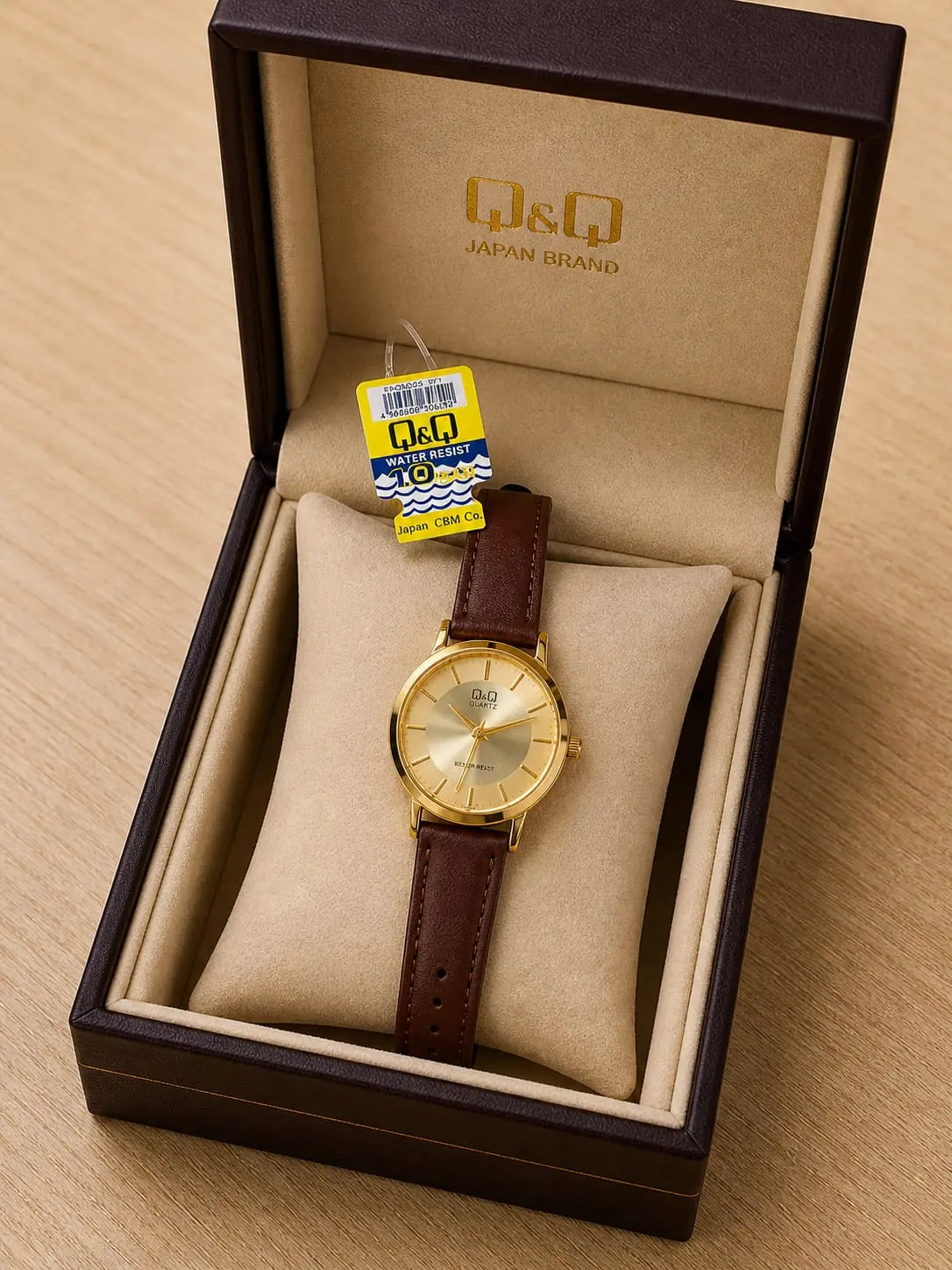 Reloj Q&Q de cuarzo japonés para hombre con pulso de cuero - Eleva tu estilo formal mientras disfrutas precisión en cada momento