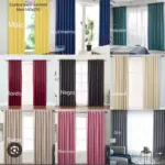 Set de cortinas blackout textiles 140x210 cm con ojillos en colores maíz, azul marino, petróleo, bordó, negro, natural, beige, rosa viejo y gris.