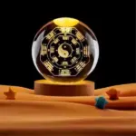 Set x2 Lámpara Esfera 3D Yin Yang Grande con Base de Madera - Crea ambientes cálidos y relajantes