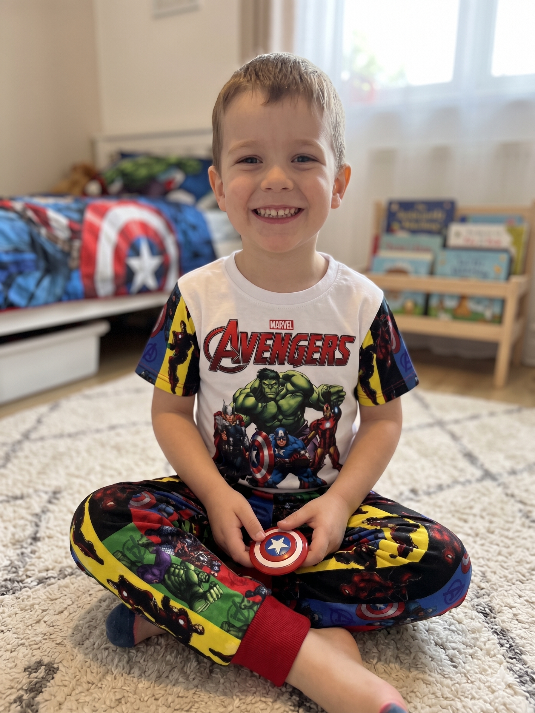 Pijama de niño Avengers en tela piel de durazno - garantiza comodidad y frescura durante toda la noche