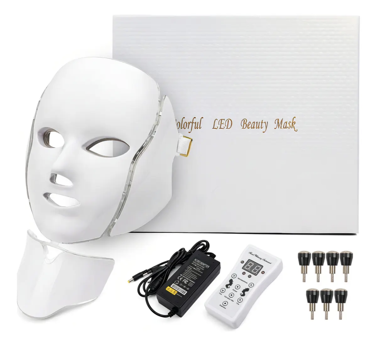 Mascara LED de Fototerapia Facial con 7 Colores y Pieza para Cuello - Cuida tu piel en casa