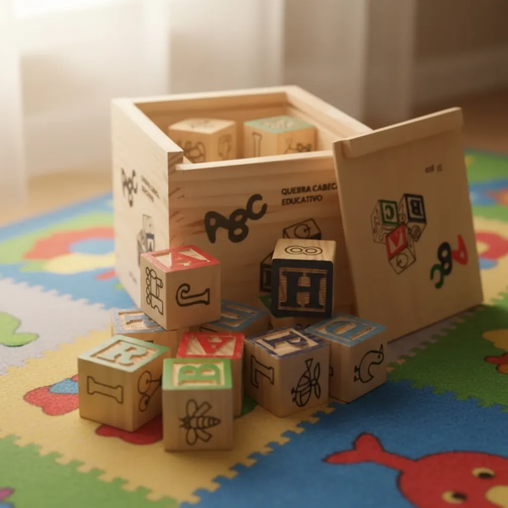 Cubos Didácticos Letras Números Madera 2