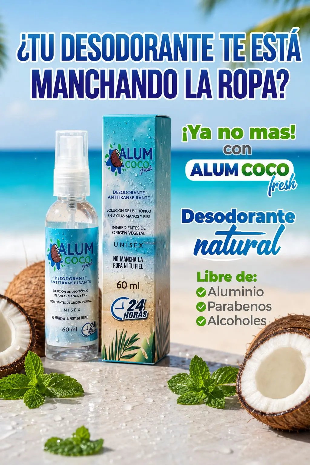 Desodorante 100% Natural Alum Coco Fresh - Imagen 2