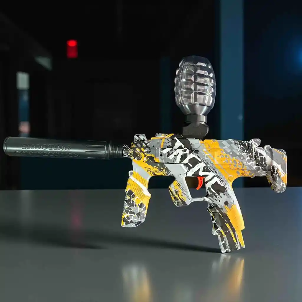 Pistola de Hidrogel MP7 Automática con Batería Recargable - Disfruta partidas tácticas al aire libre con máxima precisión