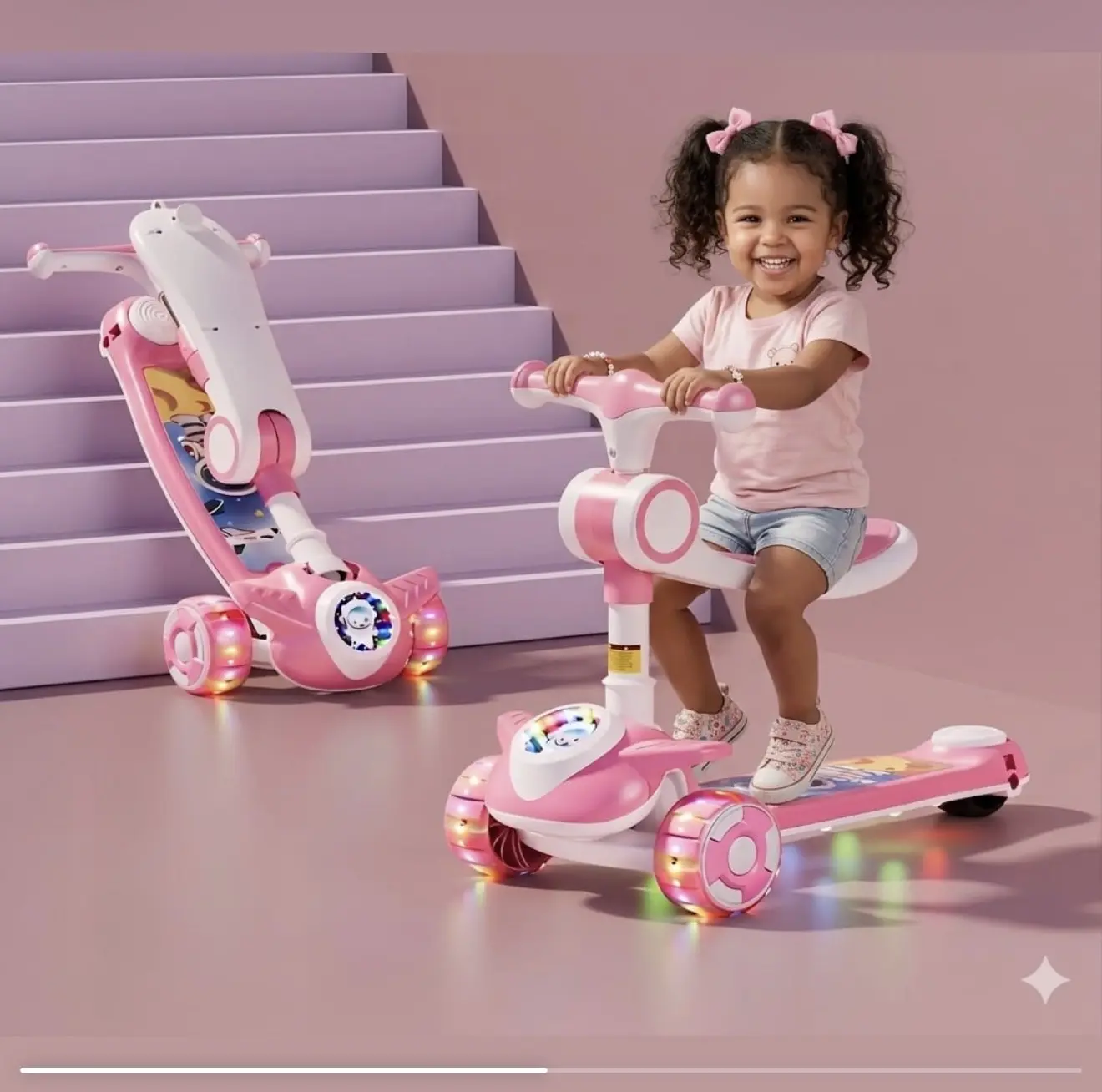 Scooter Infantil 3 en 1 con Asiento 7315 - Imagen 2