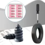Set x2 Clavo de goma para reparación de llantas con diseño espiral - Soluciona pinchazos rápidamente sin maquinaria profesional - Imagen 2
