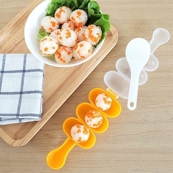 Set x3 moldes agitadores para preparar bolas de arroz y sushi