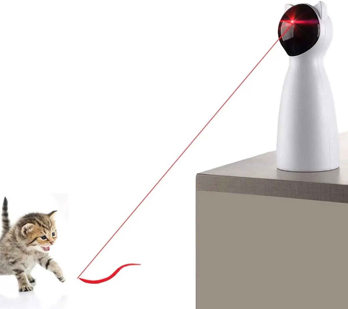 Laser Automatico para Gatos en Forma de Cabeza Felina - Diversion sin Esfuerzo