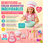Kit de repostería para niños con delantal y gorro de 26 piezas - Estimula la creatividad culinaria mientras preparan postres en familia - Imagen 2