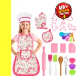 Kit de repostería para niños con delantal y gorro de 26 piezas - Estimula la creatividad culinaria mientras preparan postres en familia - Imagen 6
