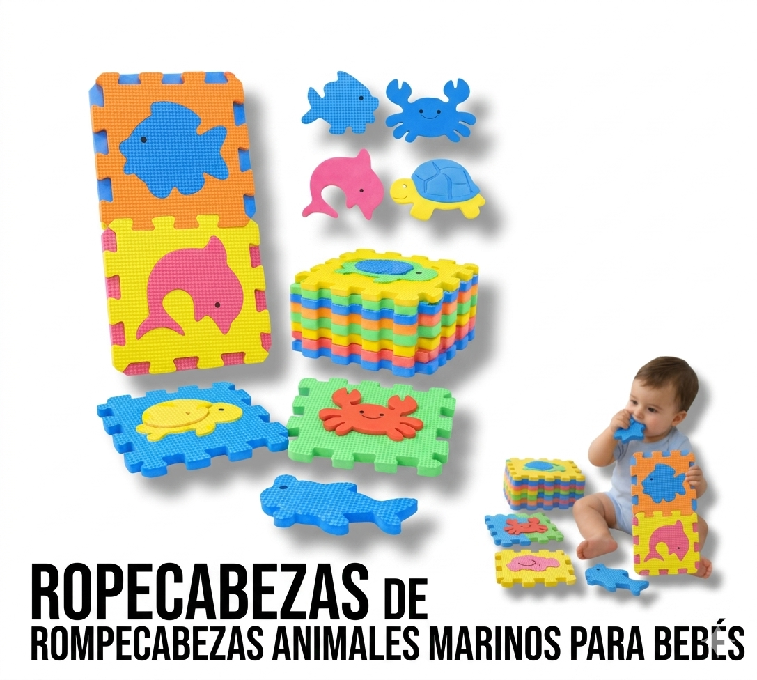 Rompecabezas Goma Eva de Animales de Mar