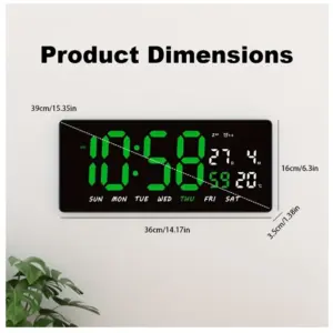 Reloj Digital LED de Pared JH3604 con Brillo Automatico - Hora y Temperatura