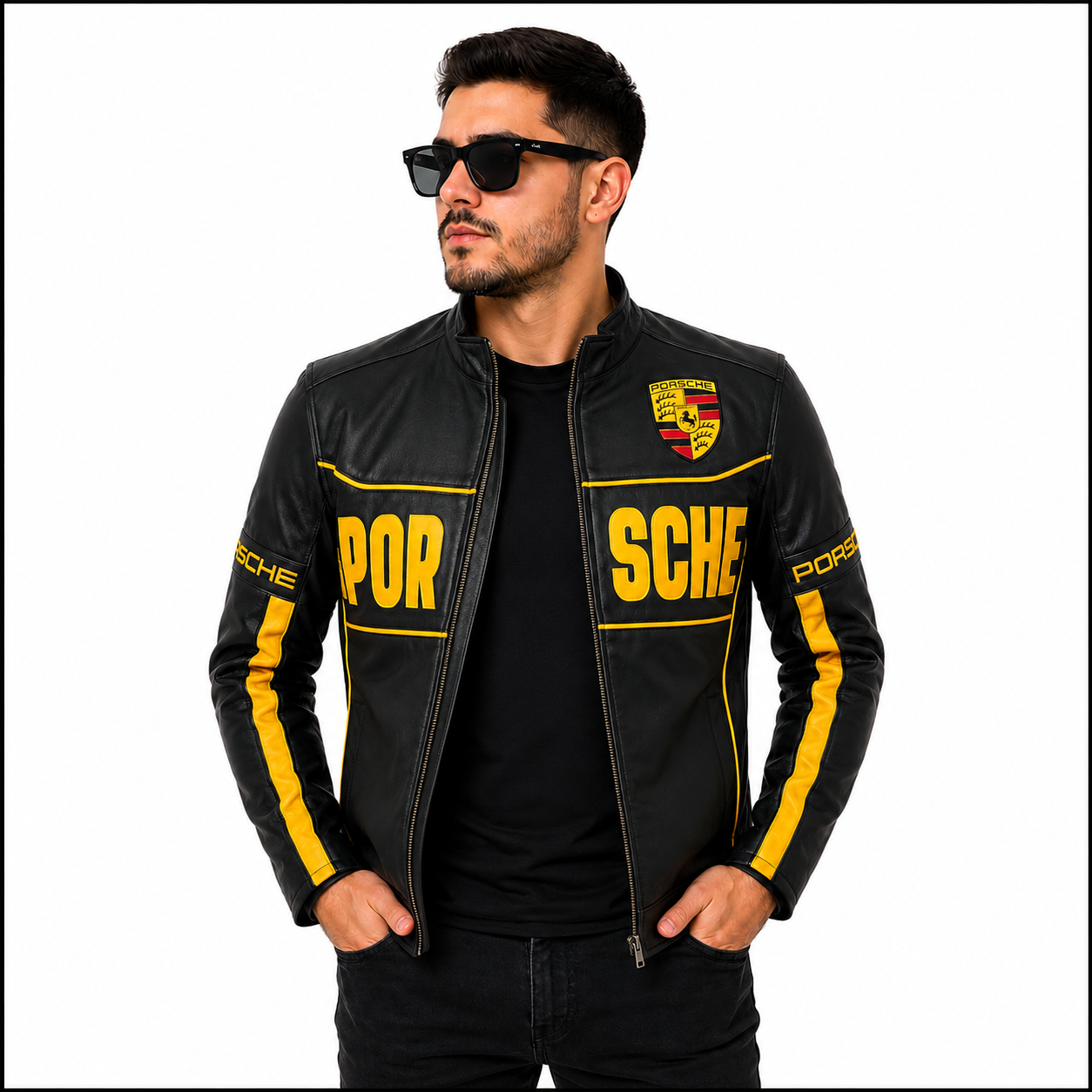 Chaqueta Porsche Racing Black Gold - Imagen 6