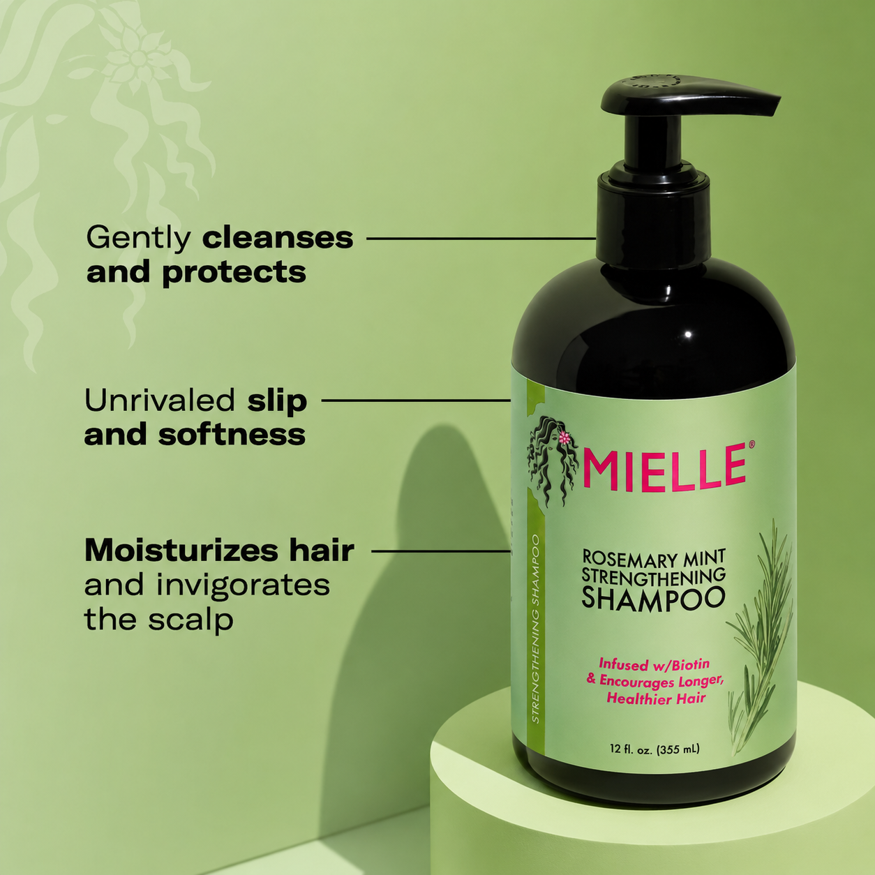 Shampoo Mielle Rosemary Mint con Biotina de 355 ml - Fortalece tu Cabello