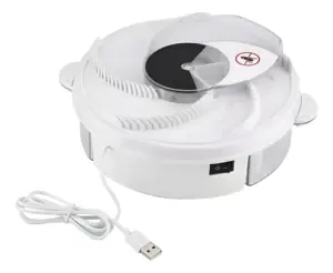 Trampa Eléctrica Atrapamoscas Giratoria Recargable USB - Atrapa insectos sin químicos tóxicos