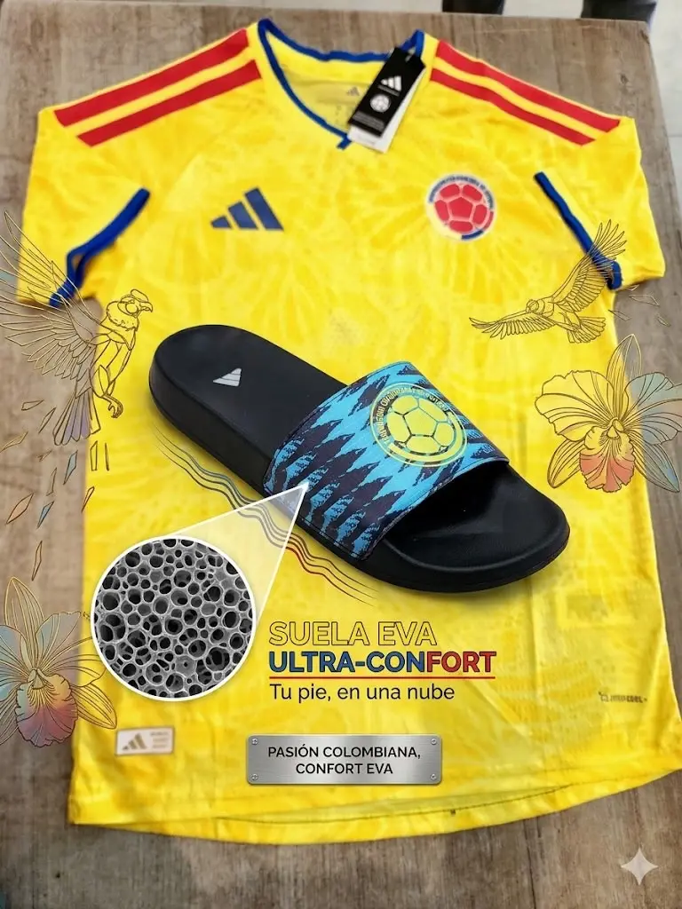 Pantuflas Selección Colombia suela EVA para descanso - Disfruta cada partido con comodidad y orgullo nacional - Imagen 2