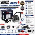 Regulador rectificador de voltaje Varroc para Pulsar NS200 Carburada - Protege el sistema eléctrico y asegura una carga estable - Imagen 4