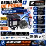 Regulador rectificador de voltaje Varroc para Pulsar NS200 Carburada - Protege el sistema eléctrico y asegura una carga estable