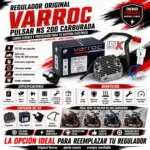 Regulador rectificador de voltaje Varroc para Pulsar NS200 Carburada - Protege el sistema eléctrico y asegura una carga estable - Imagen 3