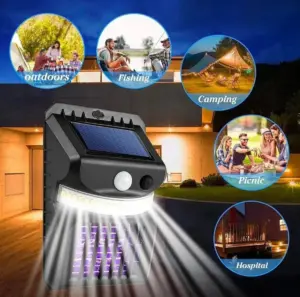 Lampara Solar Mata Moscas 2 en 1