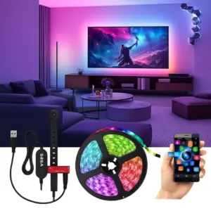 Tira LED RGBIC con Sensor de Sincronizacion de Pantalla - Ambiente Inmersivo