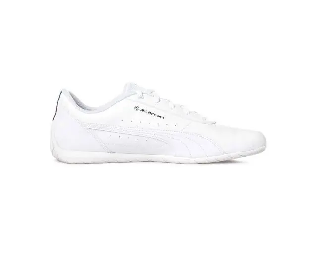 Tenis Puma BMW Motorsport blancos de perfil bajo para hombre con diseño deportivo y suela delgada