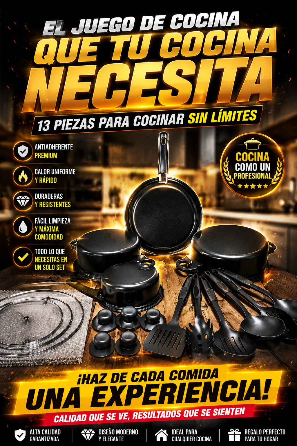 Set de Ollas Antiadherentes Premium 13 P