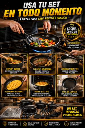 Set de Ollas Antiadherentes Premium 13 P