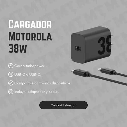 Set x2 Cargador Motorola 38W USB-C con carga rápida - Recupera la energía de tus dispositivos sin esperas