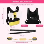 Arnés de seguridad ajustable para niñas con correa extensible y chaleco transpirable - Evita extravíos accidentales en lugares concurridos - Imagen 4