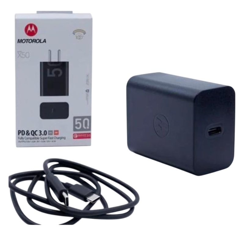 Set x2 Cargador Motorola 50W de pared USB Tipo A - Suministra energía constante a tus dispositivos