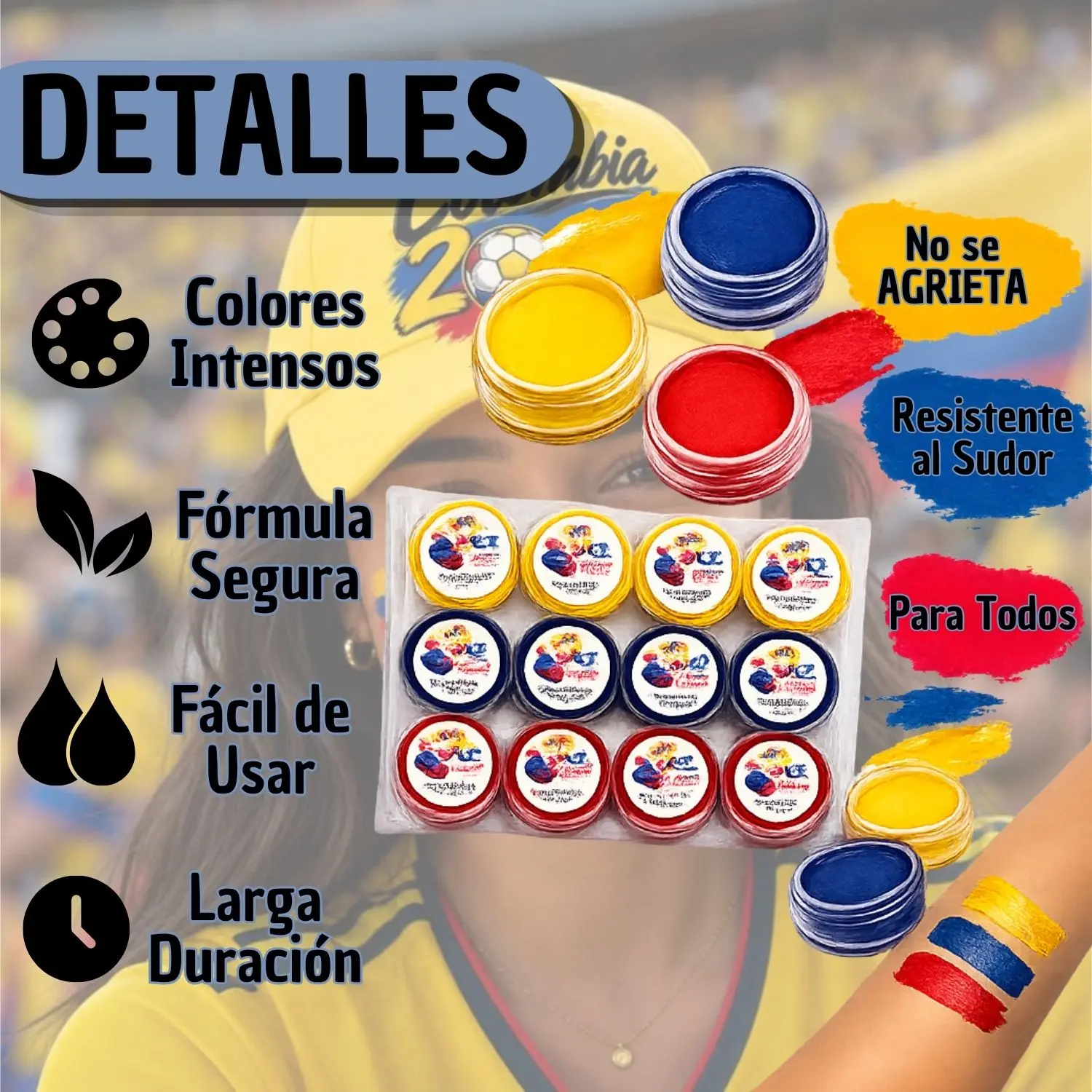 12 Pintucaritas Bandera Colombia